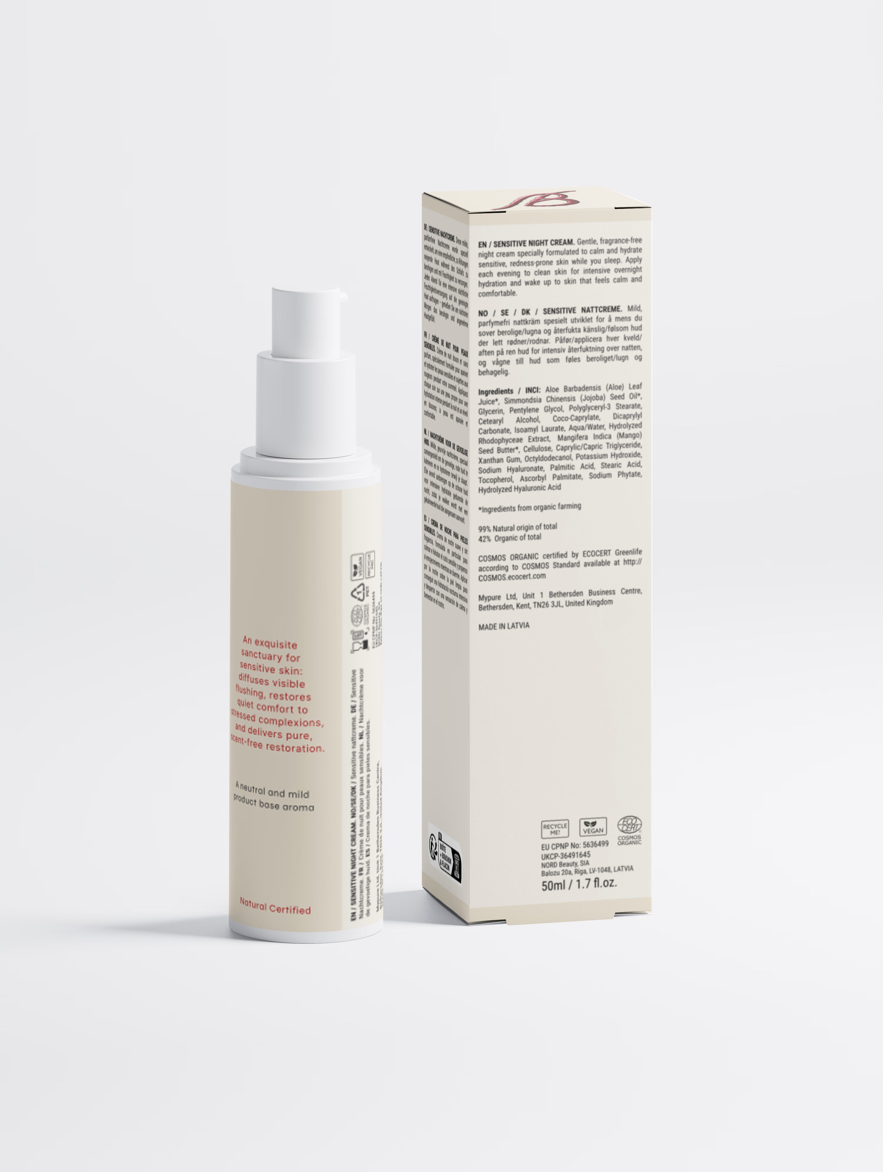 Sensitive Skin Overnight Cream, Fragrance-Free